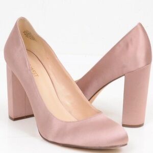 Nine West Women’s Leroux Pink Rose Satin Heels 9